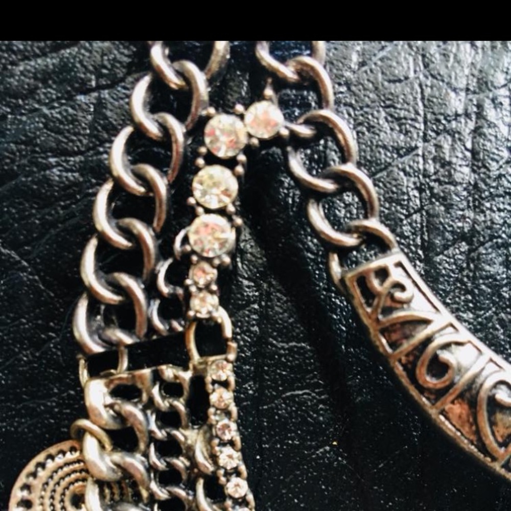 Silver Tone Boho Turquoise Dangle Necklace - Picture 7 of 8